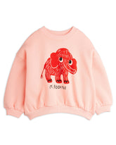 Mini Rodini Kindertrui roze met rode mammoet print